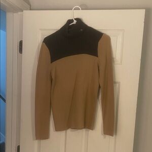Ralph Lauren Tan and Black Turtleneck Sweater